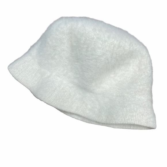 Vintage Betmar New York Angora Blend Off White Fuzzy Bucket Hat Women - Picture 6 of 9